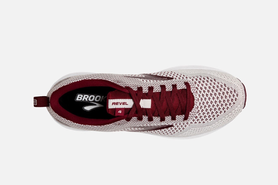 Brooks Revel 4 Road Running Shoes - Womens - White/Burgundy - ZP3957802